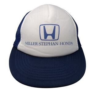 Miller Stephan Honda Trucker Hat Blue Large Mesh Back Designer Award Cap
